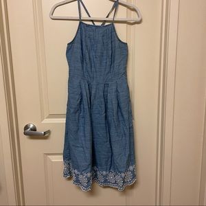Blue Dress | Knee Length | Adjustable Straps | Pockets